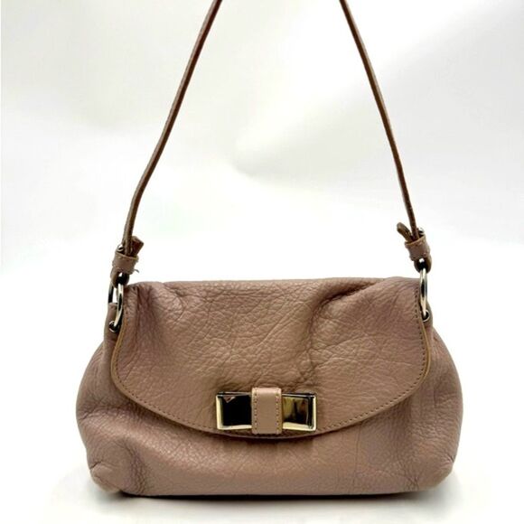 Authentic Chloe Mini Taupe Leather 2way Lily Bow Handbag Neutrals - Picture 8 of 12
